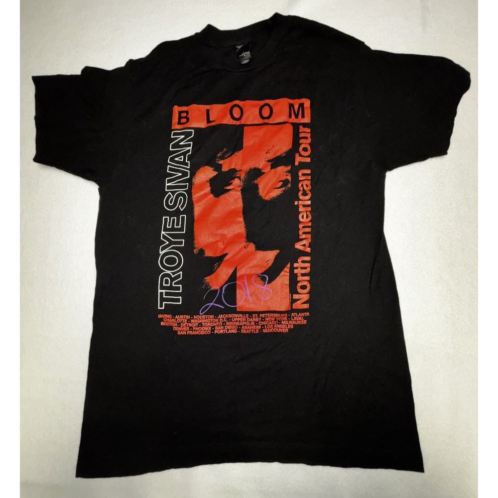 Troye Sivan Singer Actor Model Bloom North American Tour 2018 Black T Shirt Sz M
